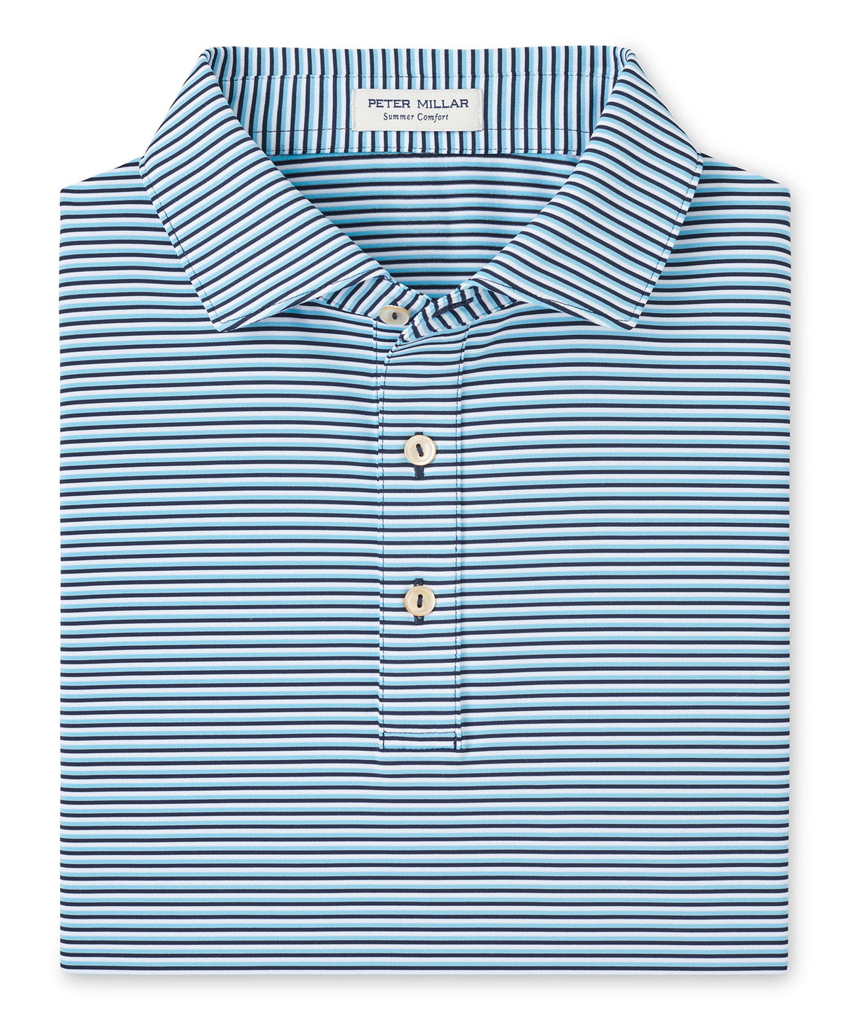 Peter Millar Short Sleeve Linden Stripe Polo Knit Shirt, Men's Big & Tall