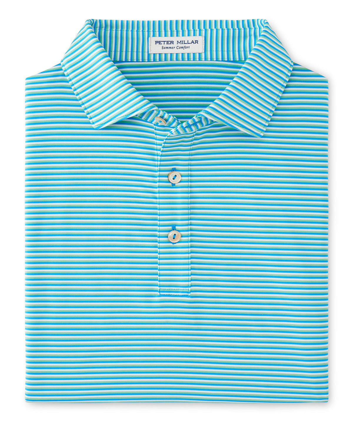 Peter Millar Short Sleeve Linden Stripe Polo Knit Shirt, Men's Big & Tall