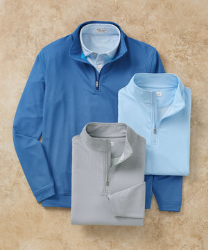 Peter Millar Long Sleeve Birdseye Perth Quarter Zip Pullover