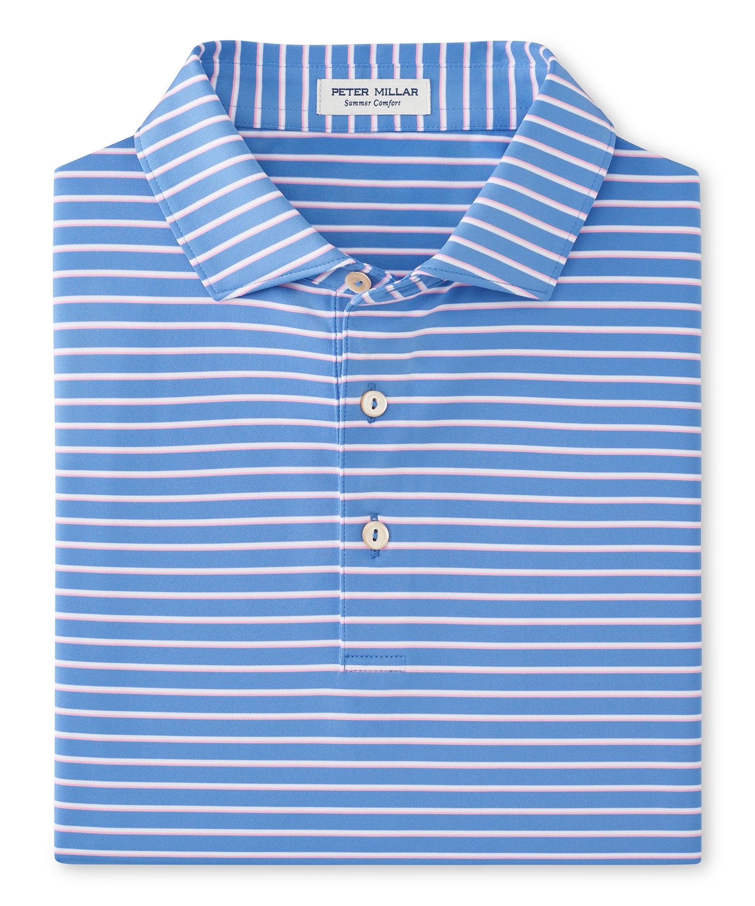 Peter Millar Short Sleeve Dunnes Stripe Polo Knit Shirt