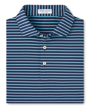 Peter Millar Short Sleeve Dunnes Stripe Polo Knit Shirt