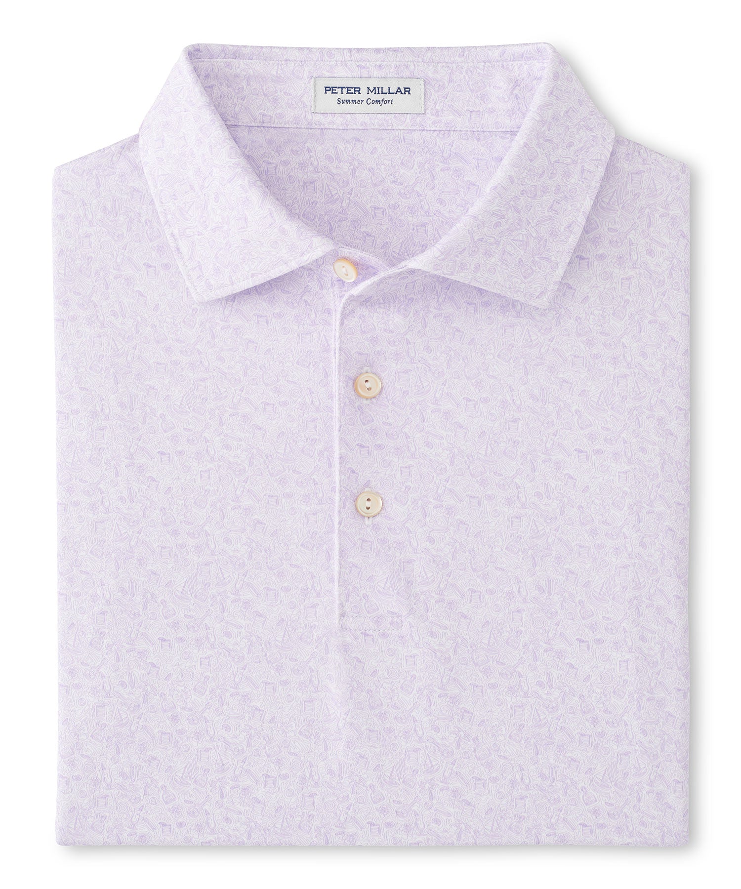 Peter Millar Shirt Sleeve Getaway Performance Print Polo Knit Shirt