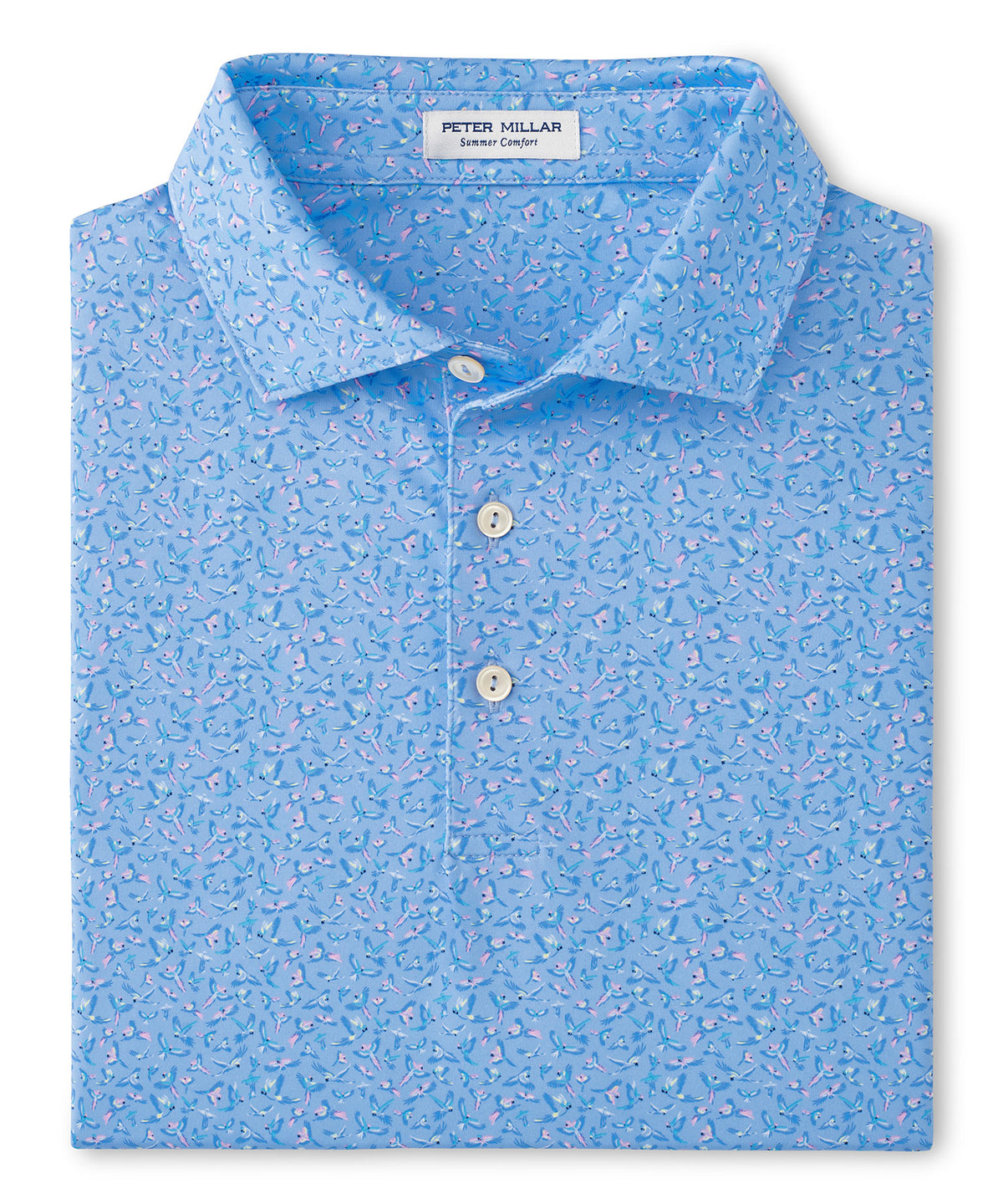 Peter Millar Shirt Sleeve Macaw Performance Print Polo Knit Shirt, Men's Big & Tall