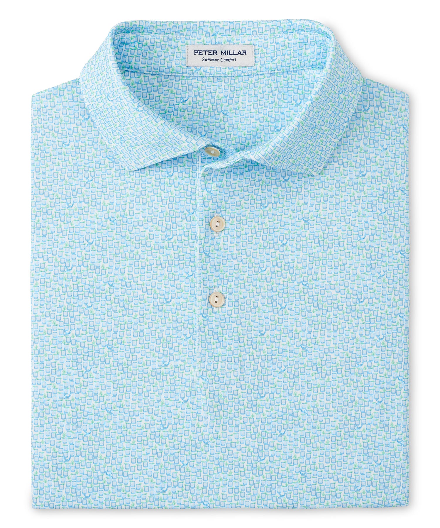 Peter Millar Shirt Sleeve Mezcal Performance Print Polo Knit Shirt