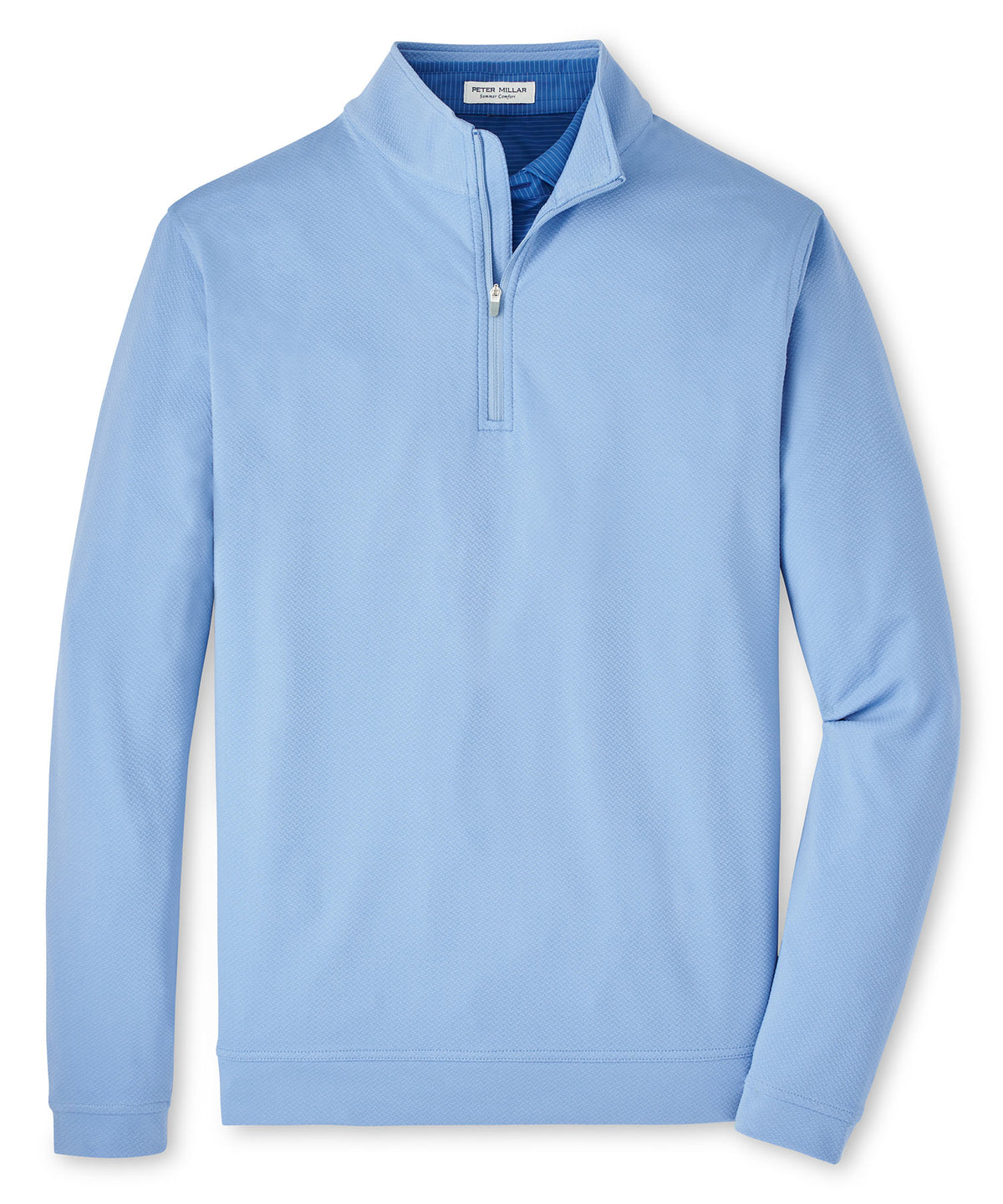 Peter Millar Long Sleeve Cross Hatch Perth Quarter Zip Pullover, Men's Big & Tall