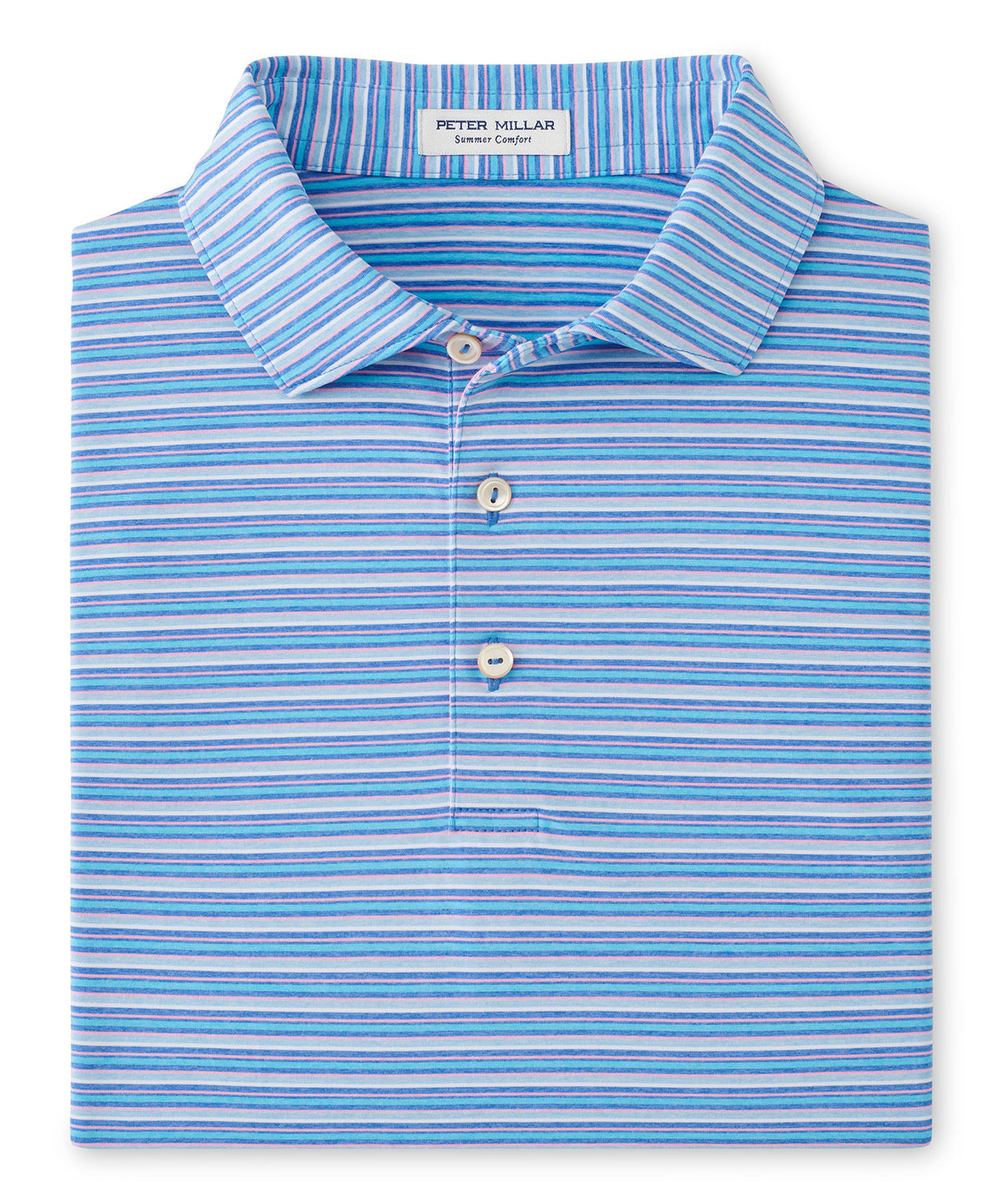 Peter Millar Short Sleeve Avent Stripe Polo Knit Shirt, Men's Big & Tall