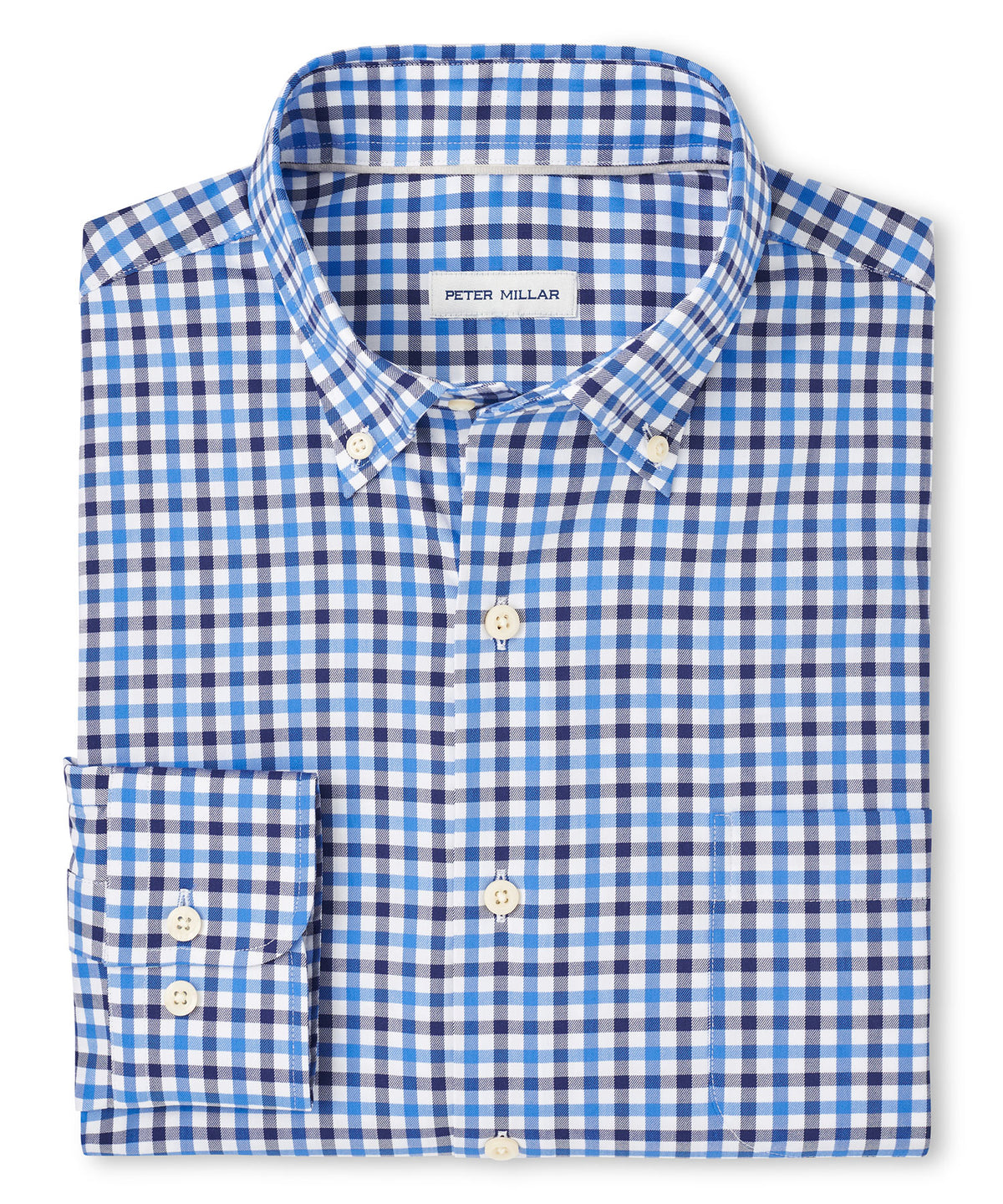 Peter Millar Long Sleeve Button Down Plaid Gardner Sport Shirt, Men's Big & Tall