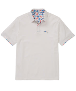 Tommy Bahama Short Sleeve Flamingo Mingle Polo Knit Shirt