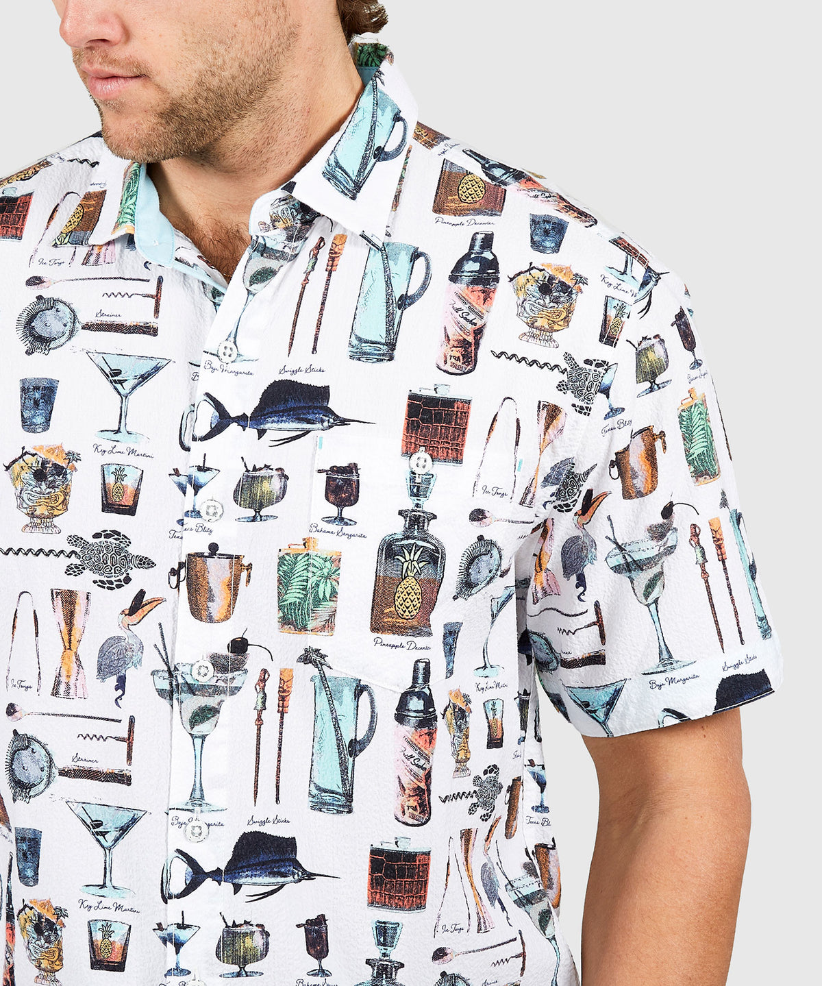 Tommy Bahama Short Sleeve Nova Wave Well Stocked Sport Shirt, Men's Big & Tall