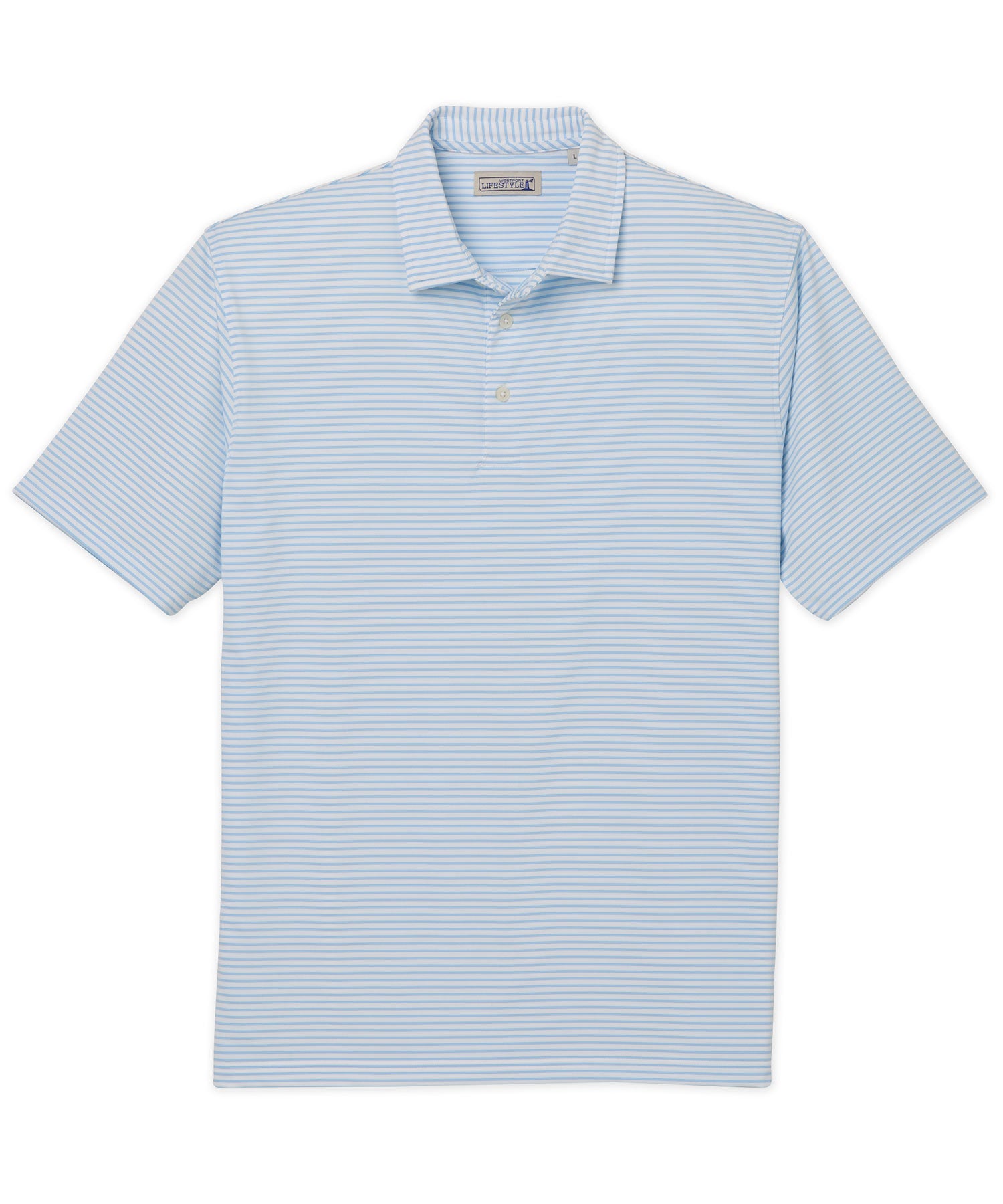 Westport Lifestyle Short Sleeve Performance Striped Polo Knit Shirt