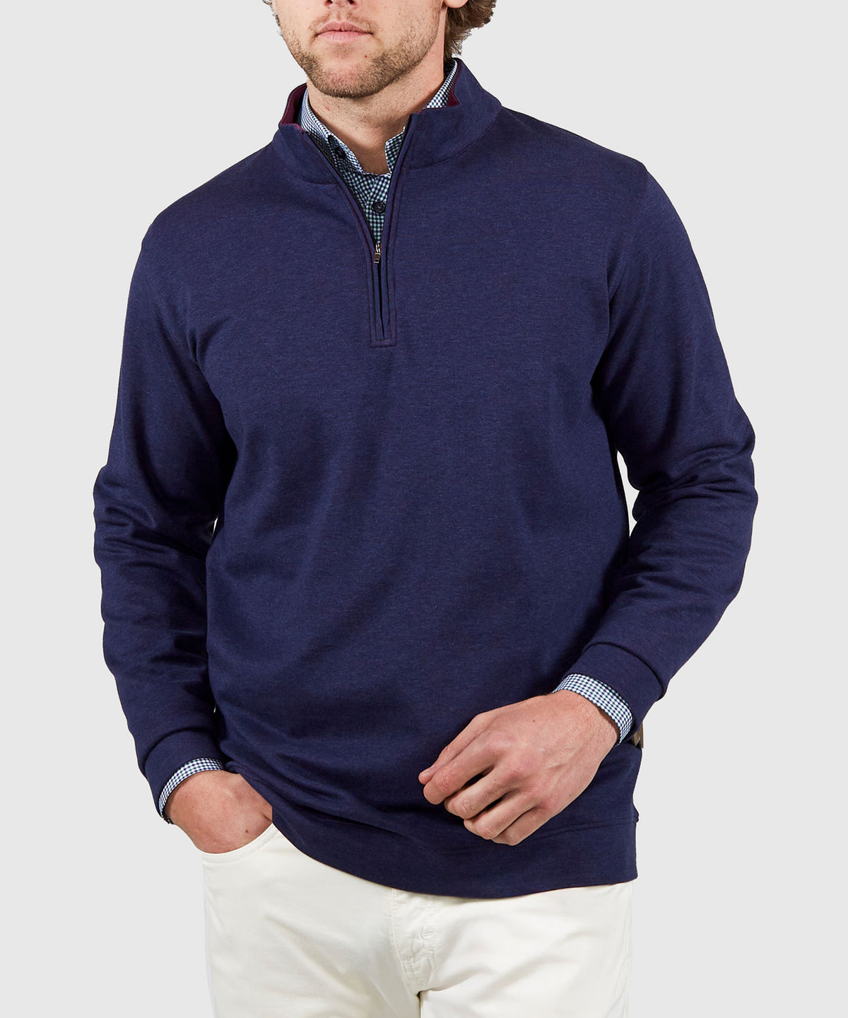 Westport Lifestyle Long Sleeve Interlock Knit Quarter Zip Pullover, Men's Big & Tall