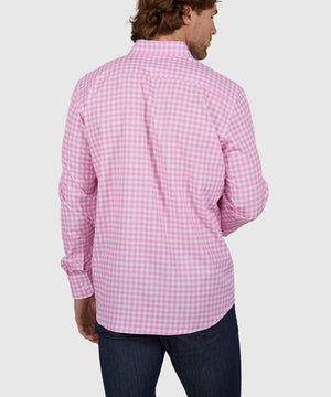 Westport No-Tuck Long Sleeve Button Down Collar Stretch Performance Gingham Sport Shirt