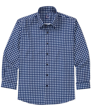 Westport No-Tuck Long Sleeve Button Down Collar Stretch Performance Gingham Sport Shirt