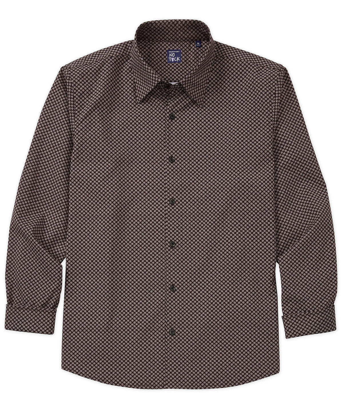 Westport No-Tuck Long Sleeve Button Under Collar Stretch Performance 'Stamps' Sport Shirt, Men's Big & Tall