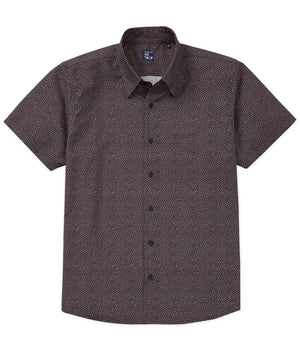 Westport No-Tuck Short Sleeve Button Under Collar Stretch Performance Micro Paisley Sport Shirt