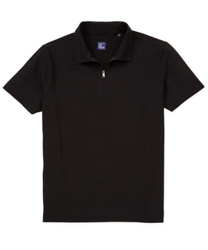 Westport No-Tuck Short Sleeve Cotton Performance Stretch Zip Polo