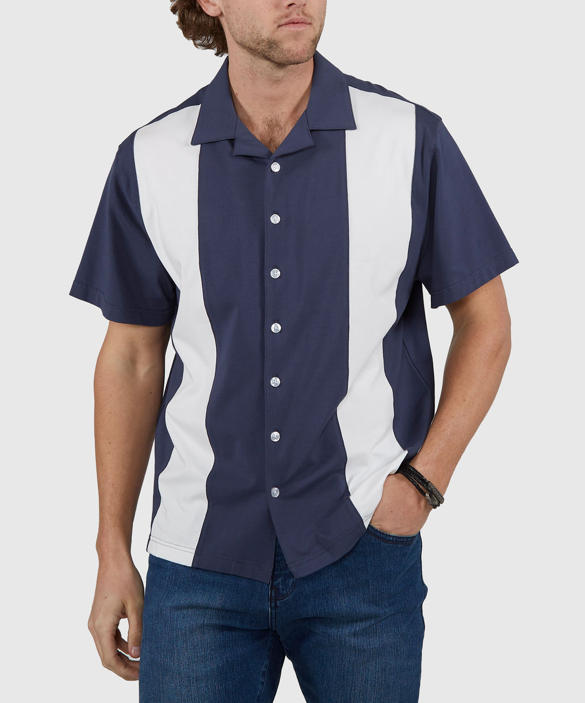 Westport No-Tuck Short Sleeve Cotton Performance Stretch Retro Shirt, Men's Big & Tall