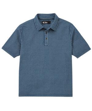 Westport Black Short Sleeve Seersucker Garment Dyed Polo Knit Shirt