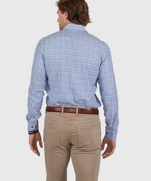 Westport Black Long Sleeve Semi Spread Button Under Plaid Collar Sport Shirt