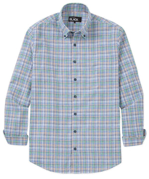 Westport Black Long Sleeve Button Down Collar Plaid Sport Shirt