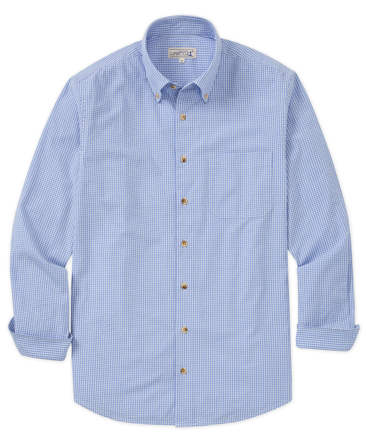 Westport Lifestyle Long Sleeve Button Down Collar Gingham Sport Shirt, Men's Big & Tall