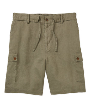 Westport Black Southport Linen Drawcord Cargo Short