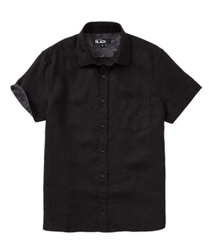 Westport Black Short Sleeve Southport Linen Shirt