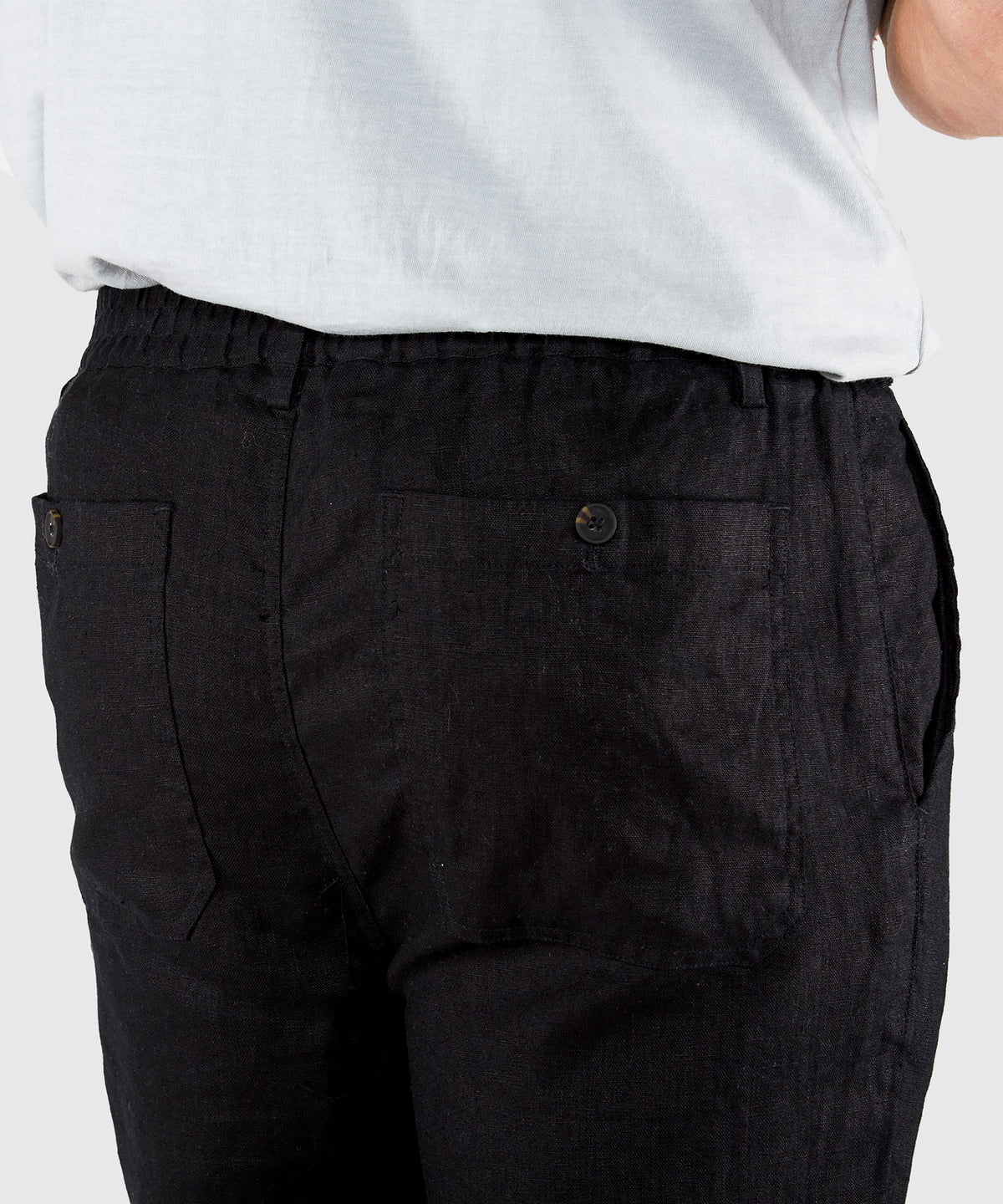 Westport Black Southport Linen Drawcord Pant, Men's Big & Tall