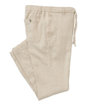 Westport Black Southport Linen Drawcord Pant