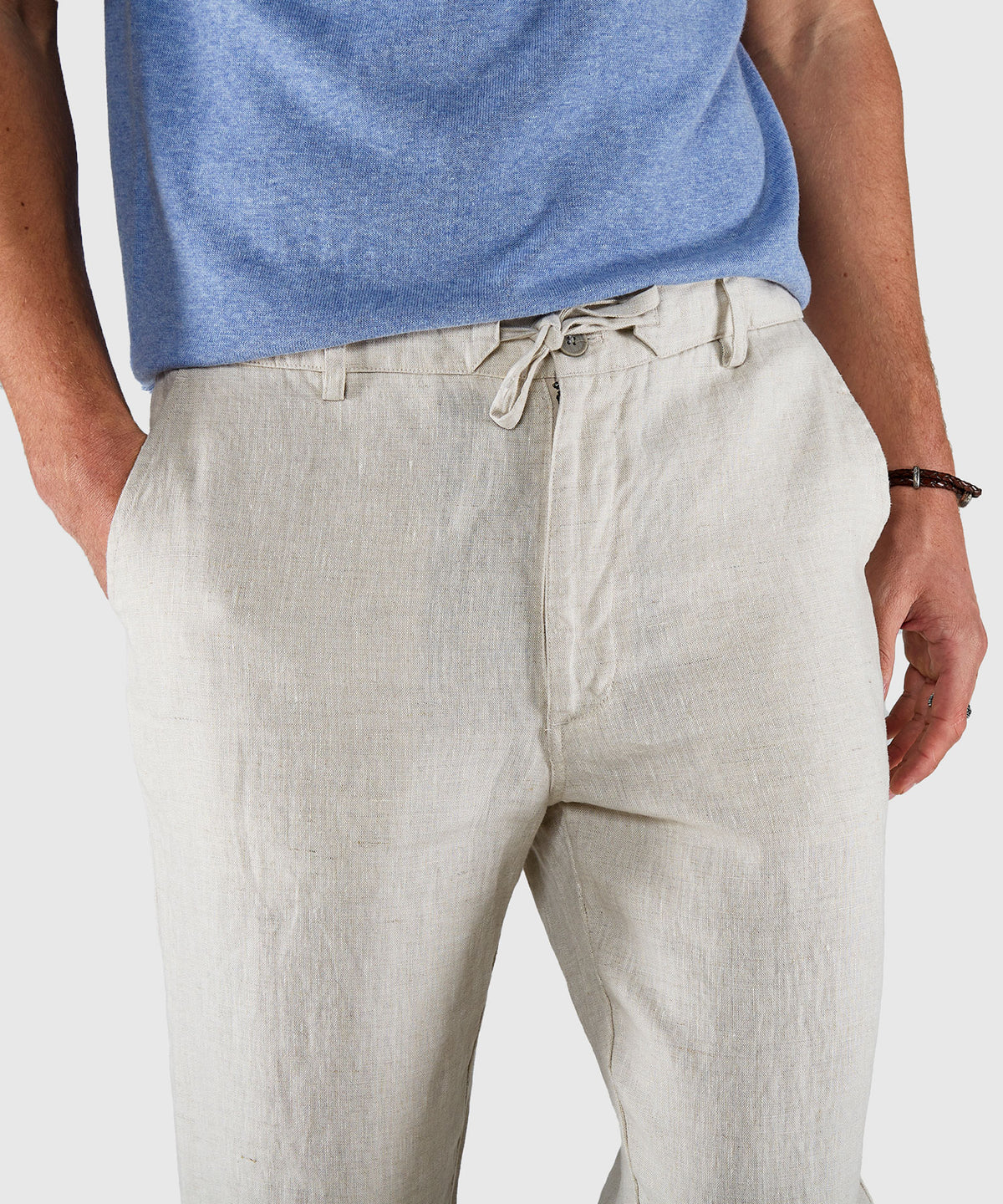 Westport Black Southport Linen Drawcord Pant, Men's Big & Tall