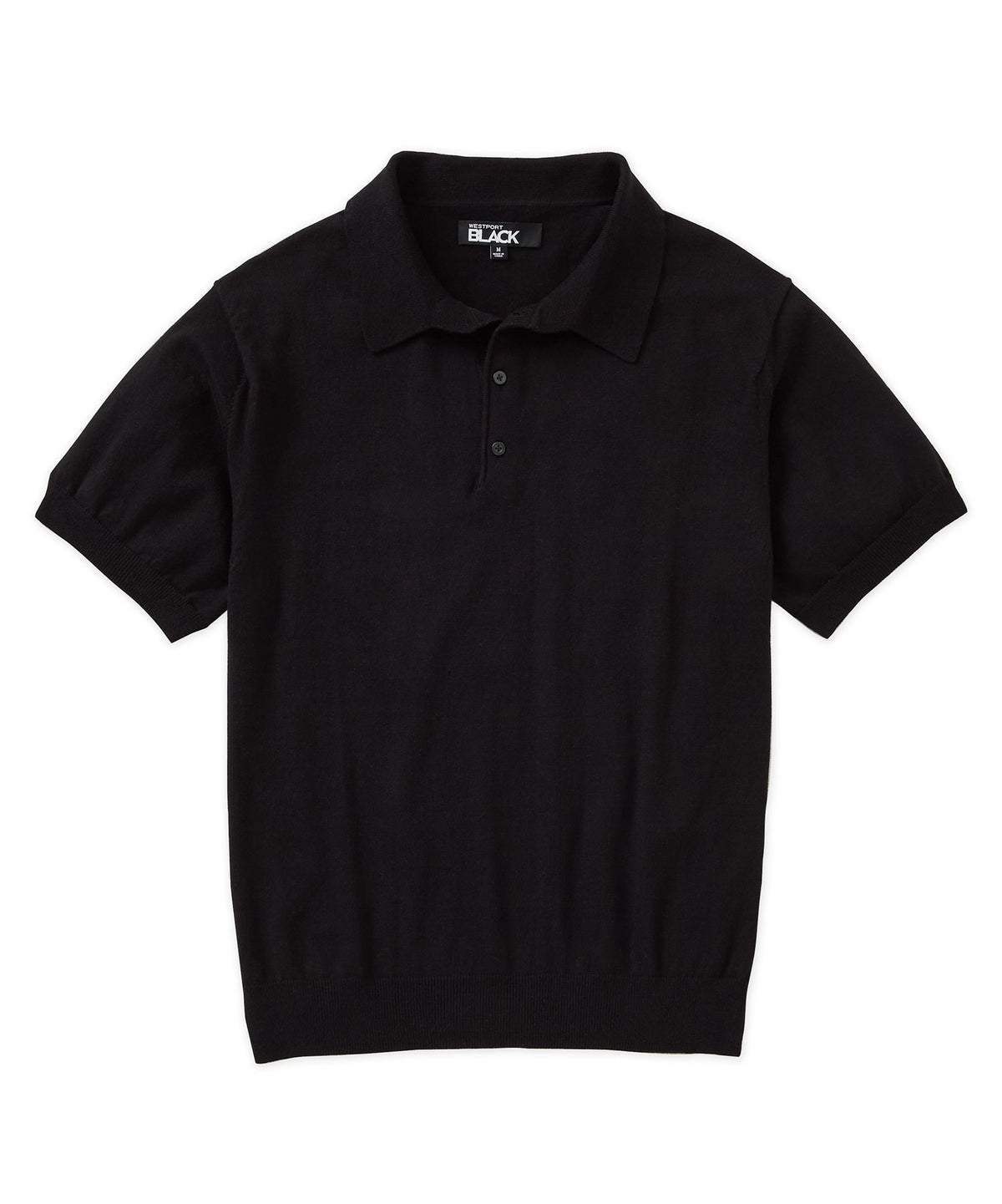 Westport Black Legacy Cotton Cashmere Polo Knit Shirt, Men's Big & Tall