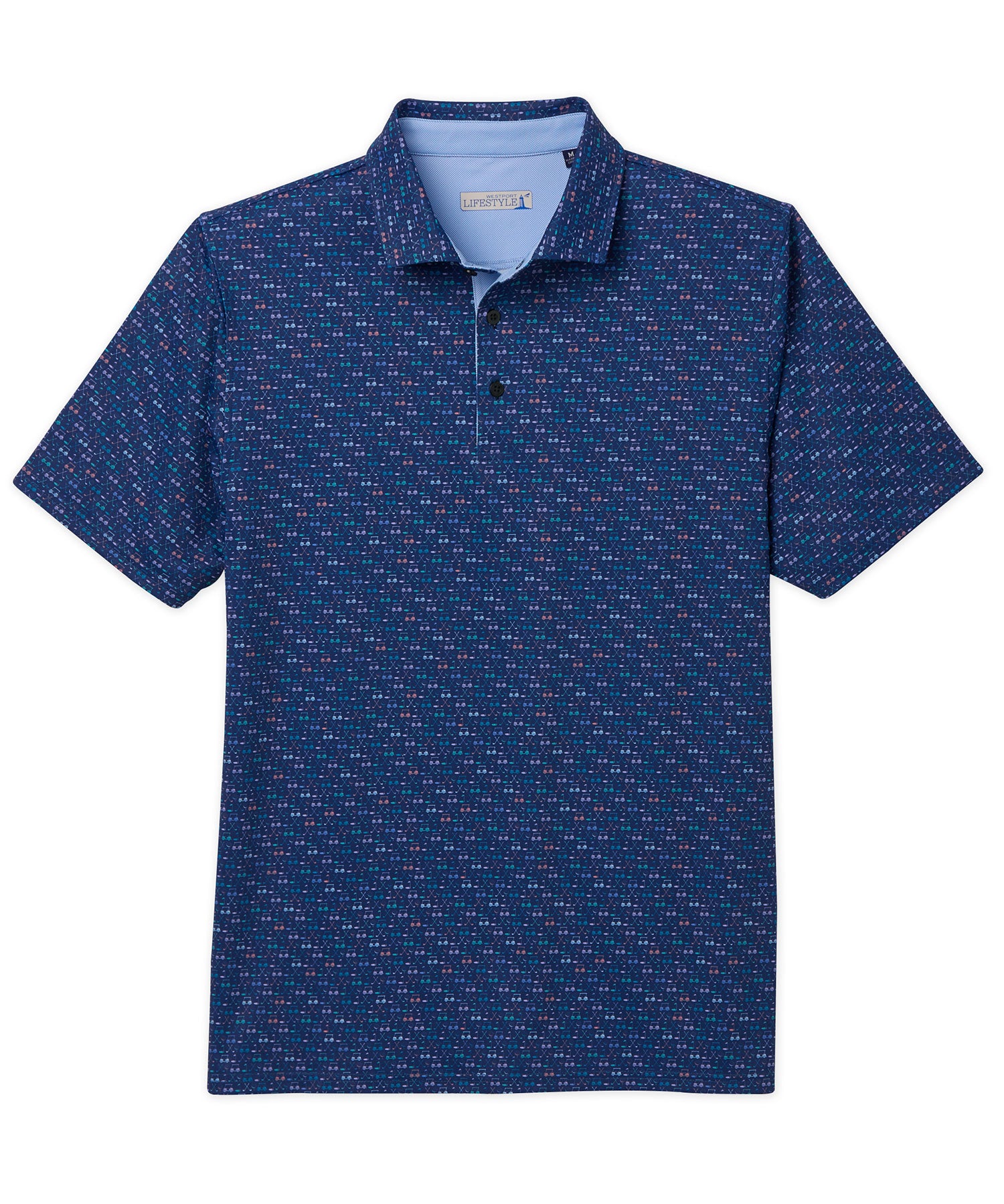 Westport Lifestyle Short Sleeve Performance 'Golf Carts' Polo Knit Shirt