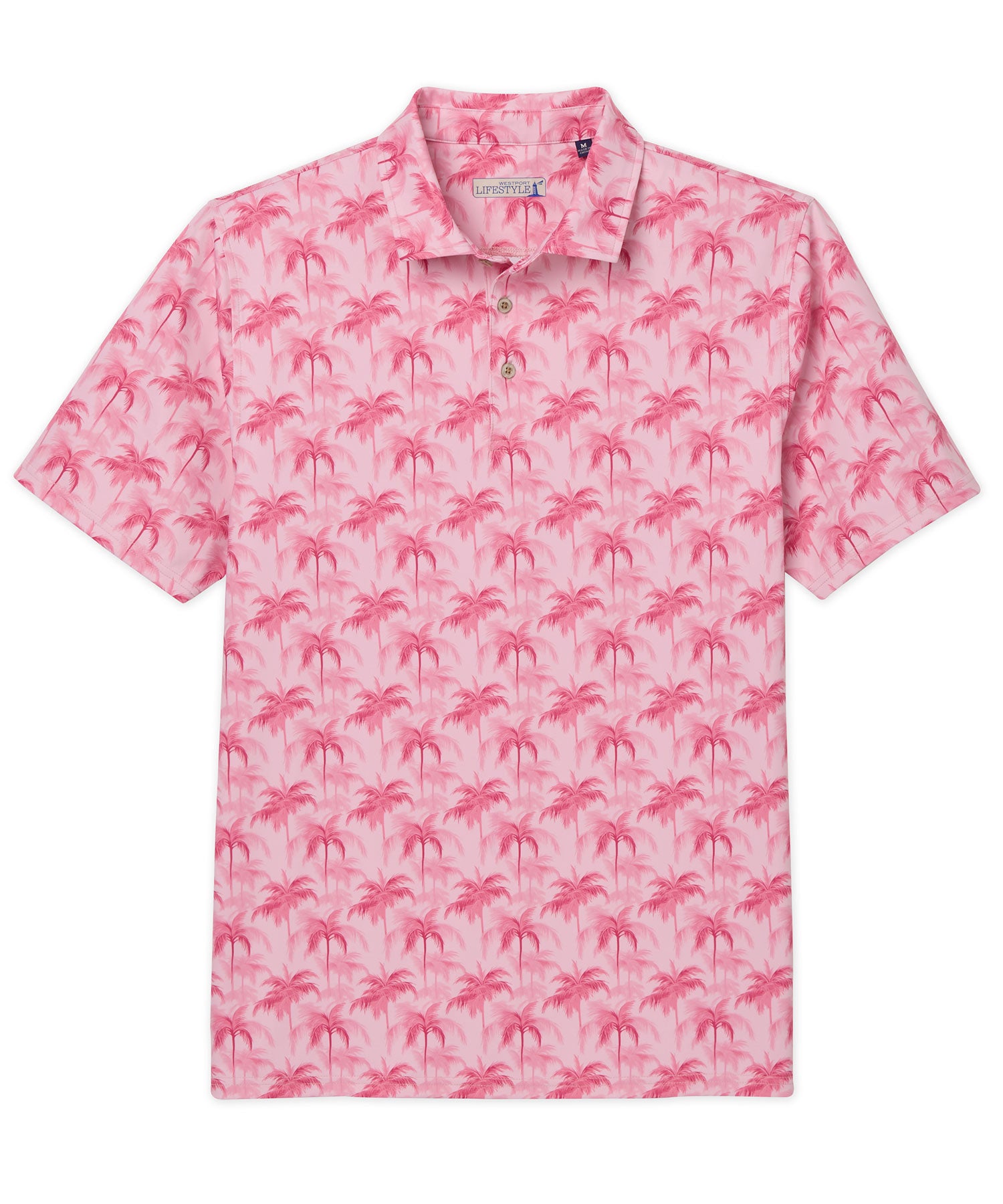 Westport Lifestyle Short Sleeve Performance 'Palm' Print Polo Knit Shirt