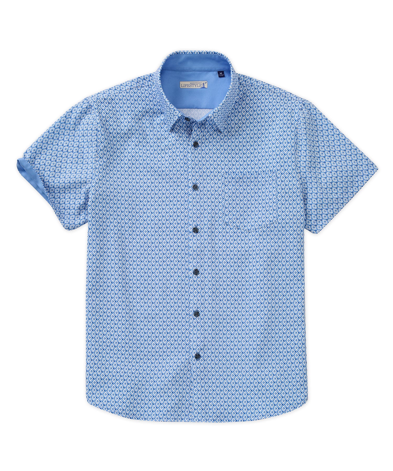 Westport Lifestyle Short Sleeve Performance Printed Sport Shirt