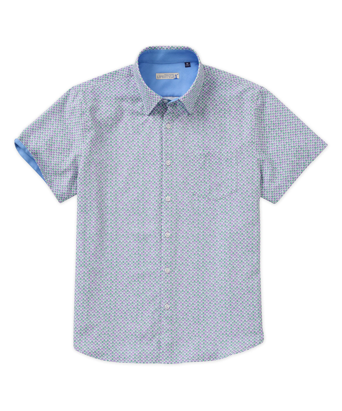 Westport Lifestyle Short Sleeve Performance Printed Sport Shirt, Men's Big & Tall