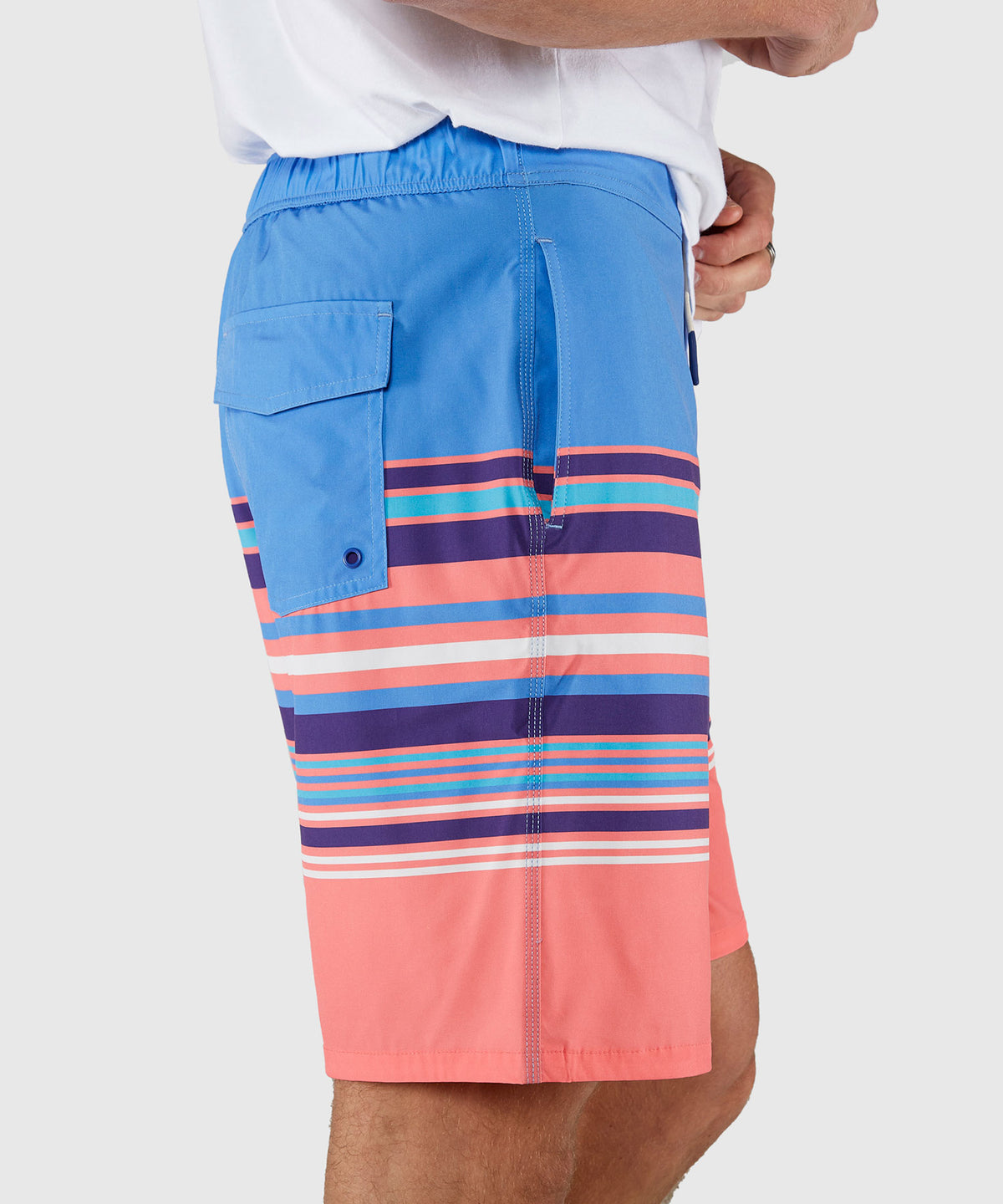 Westport Lifestyle Saybrook Half Elastic Stripe Board Short, Men's Big & Tall