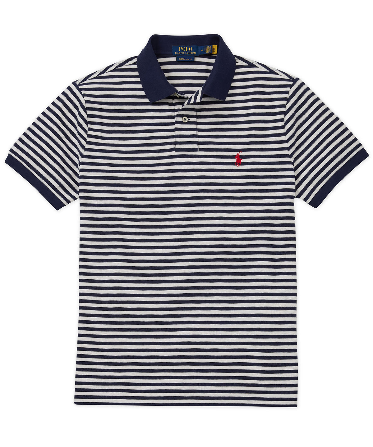 Polo Ralph Lauren Short Sleeve Animated Striped Mesh Polo Knit Shirt, Men's Big & Tall