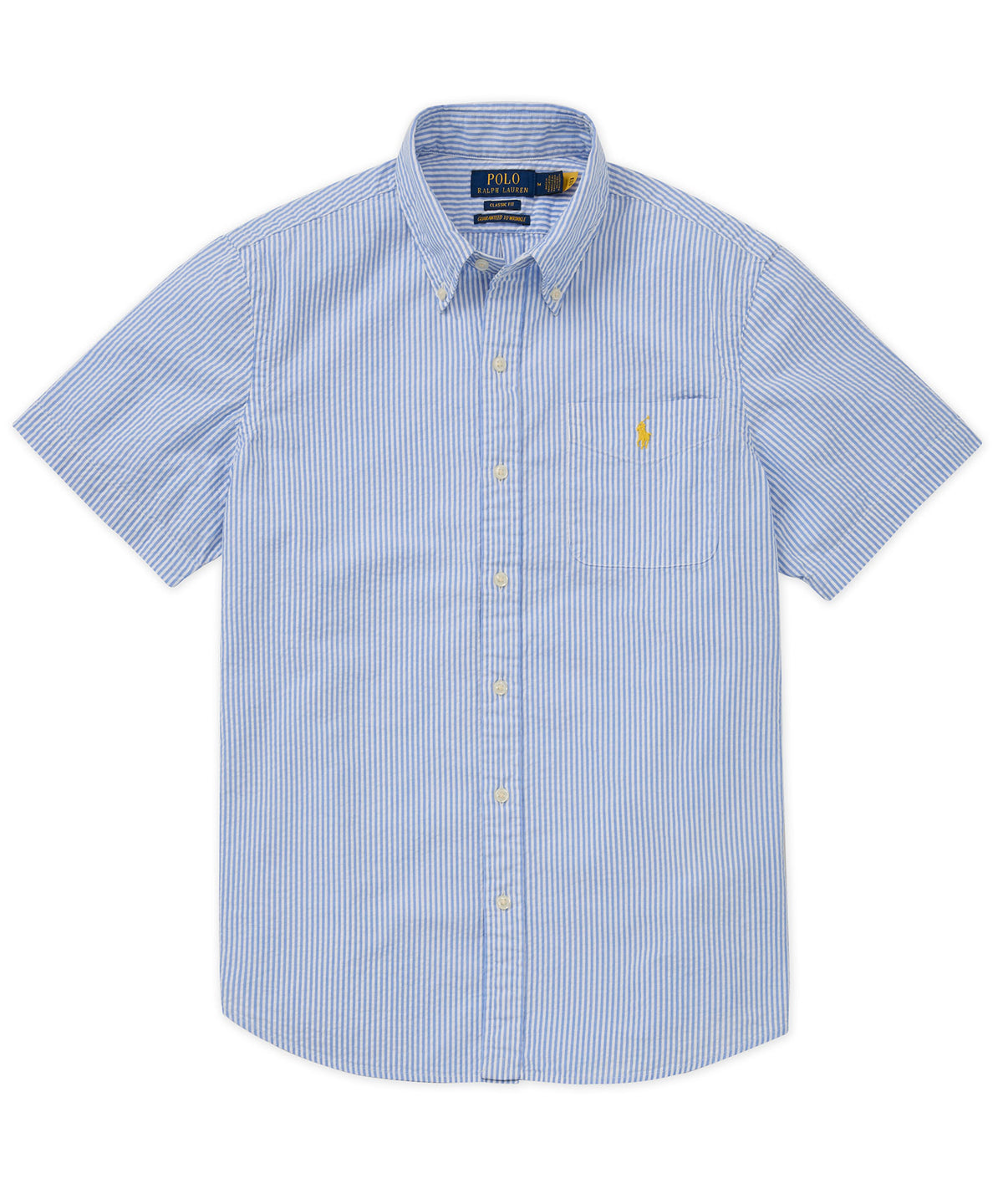 Polo Ralph Lauren Short Sleeve Button Down Collar Seersucker Sport Shirt, Men's Big & Tall