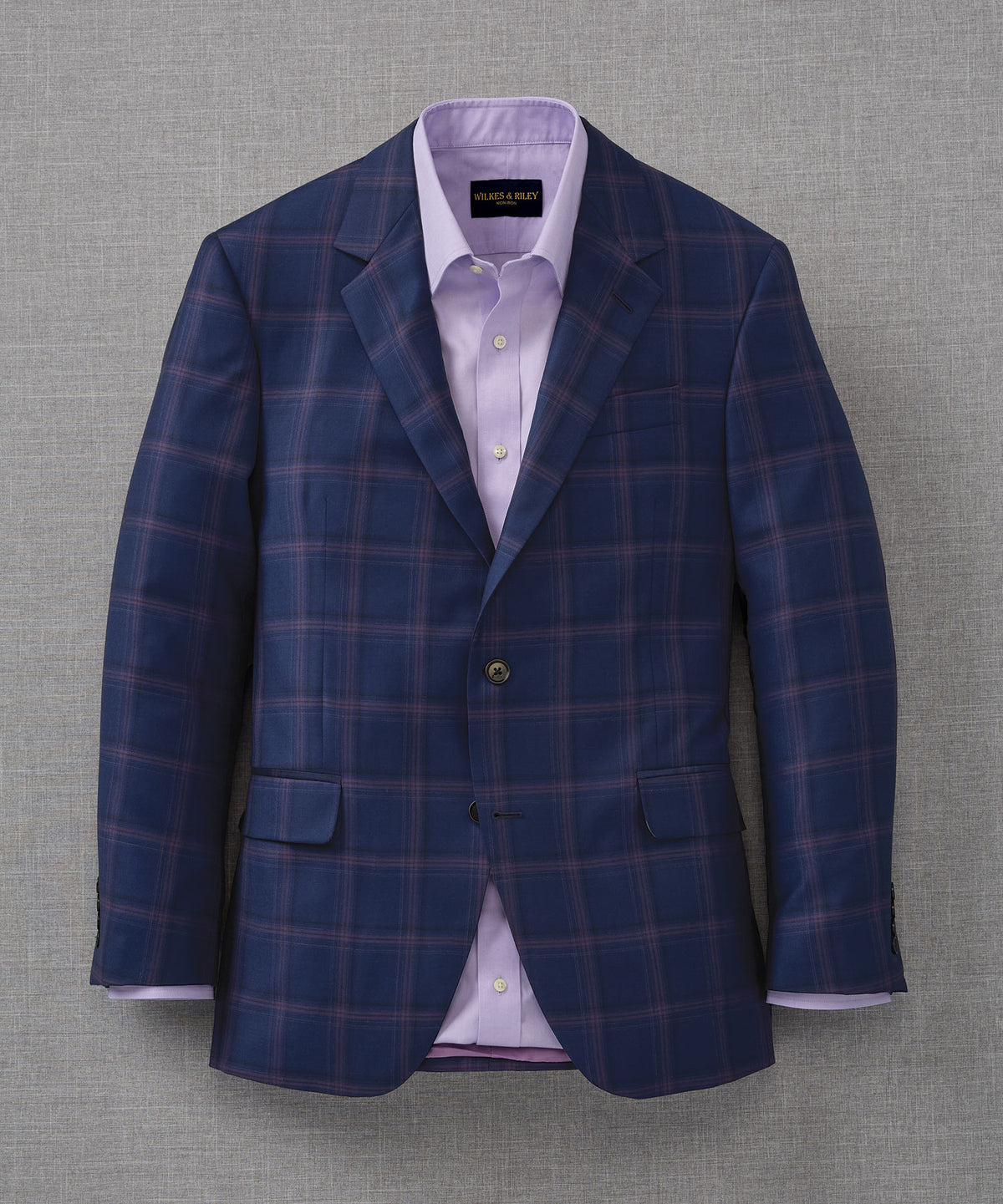 Coppley 100% Wool Two-Button Side Vent Windowpane Sport Coat, Men's Big & Tall