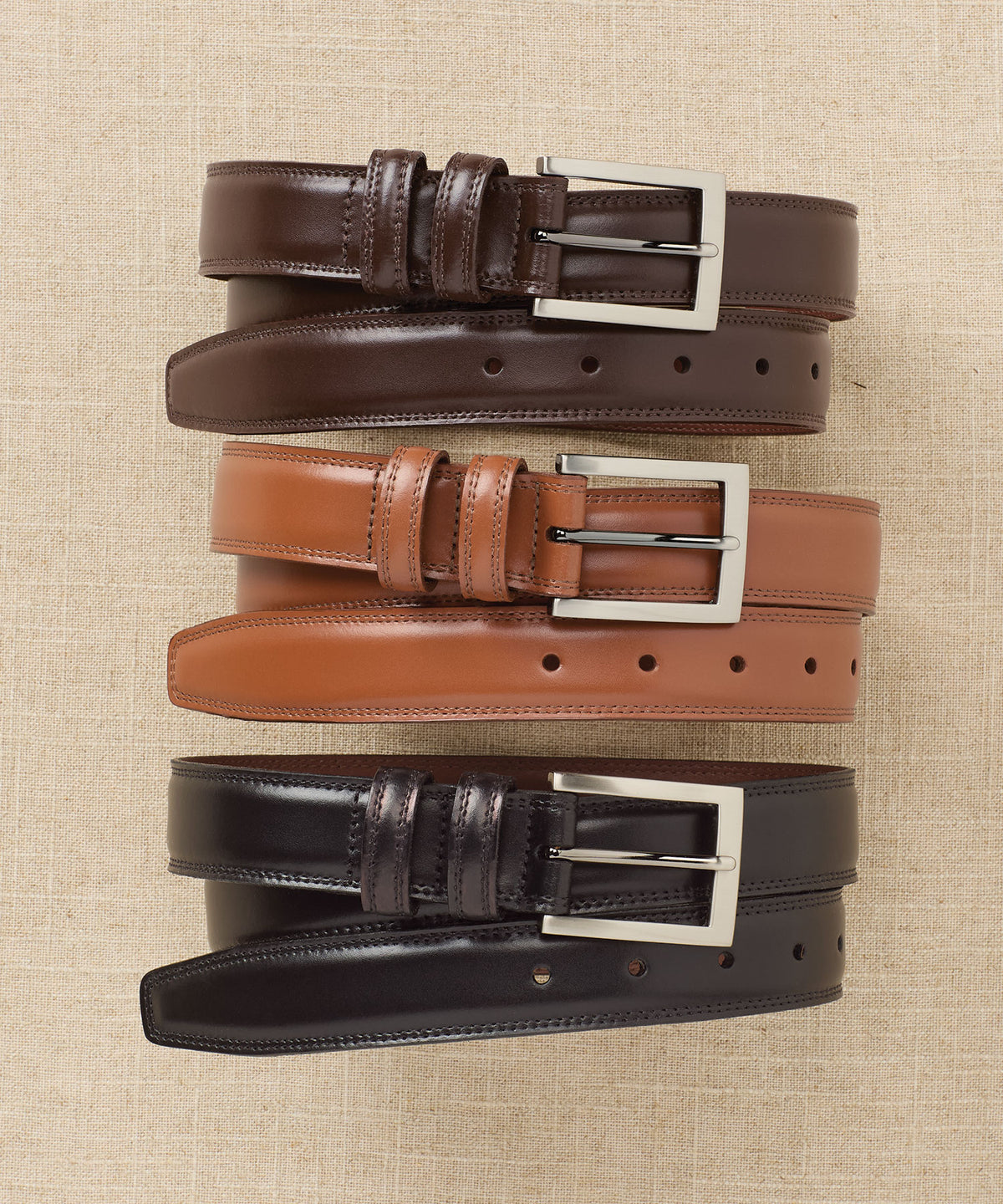 Torino 32mm Analine Leather Belt, Men's Big & Tall