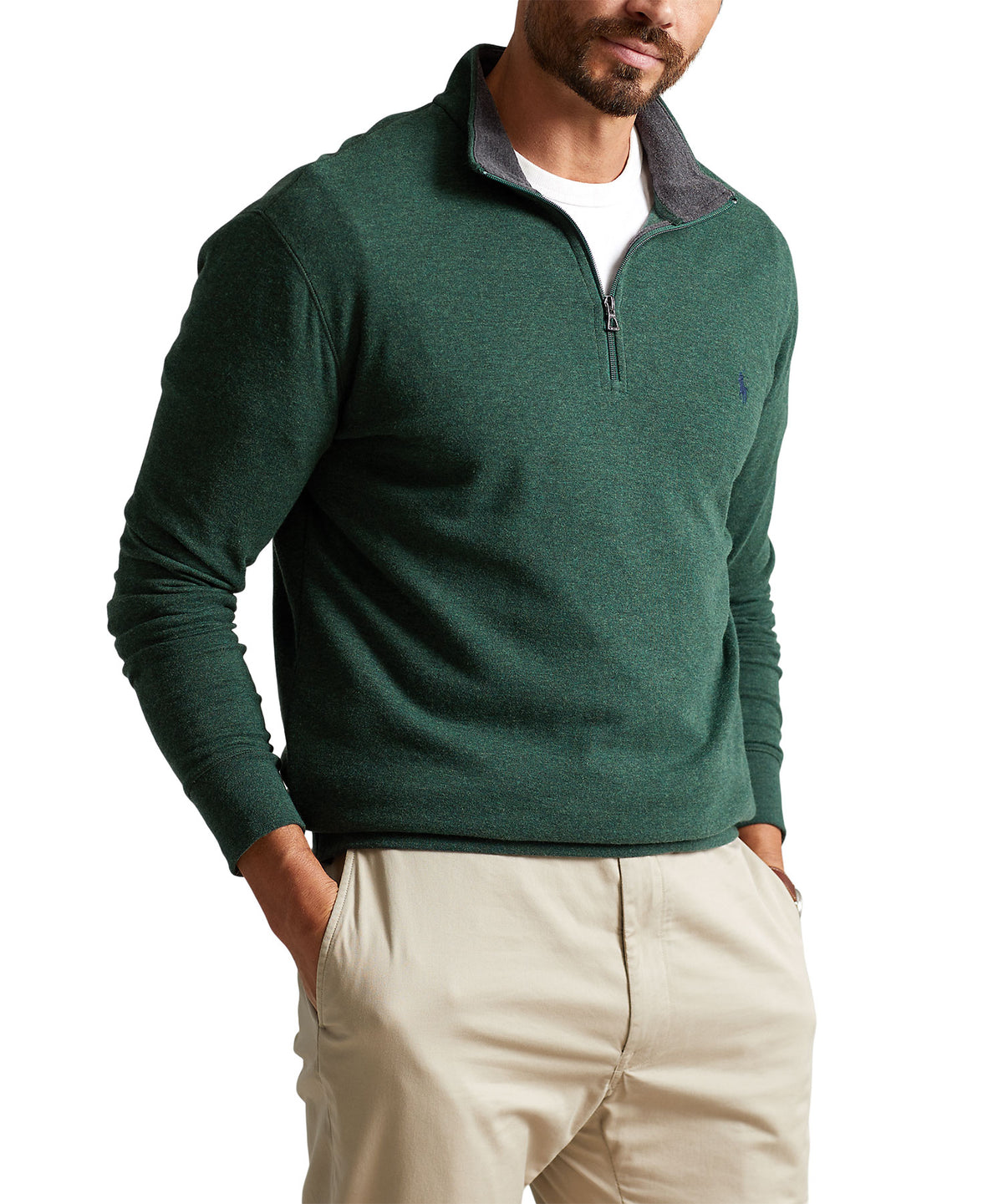 Polo Ralph Lauren Lux Jersey Half-Zip Pullover, Men's Big & Tall