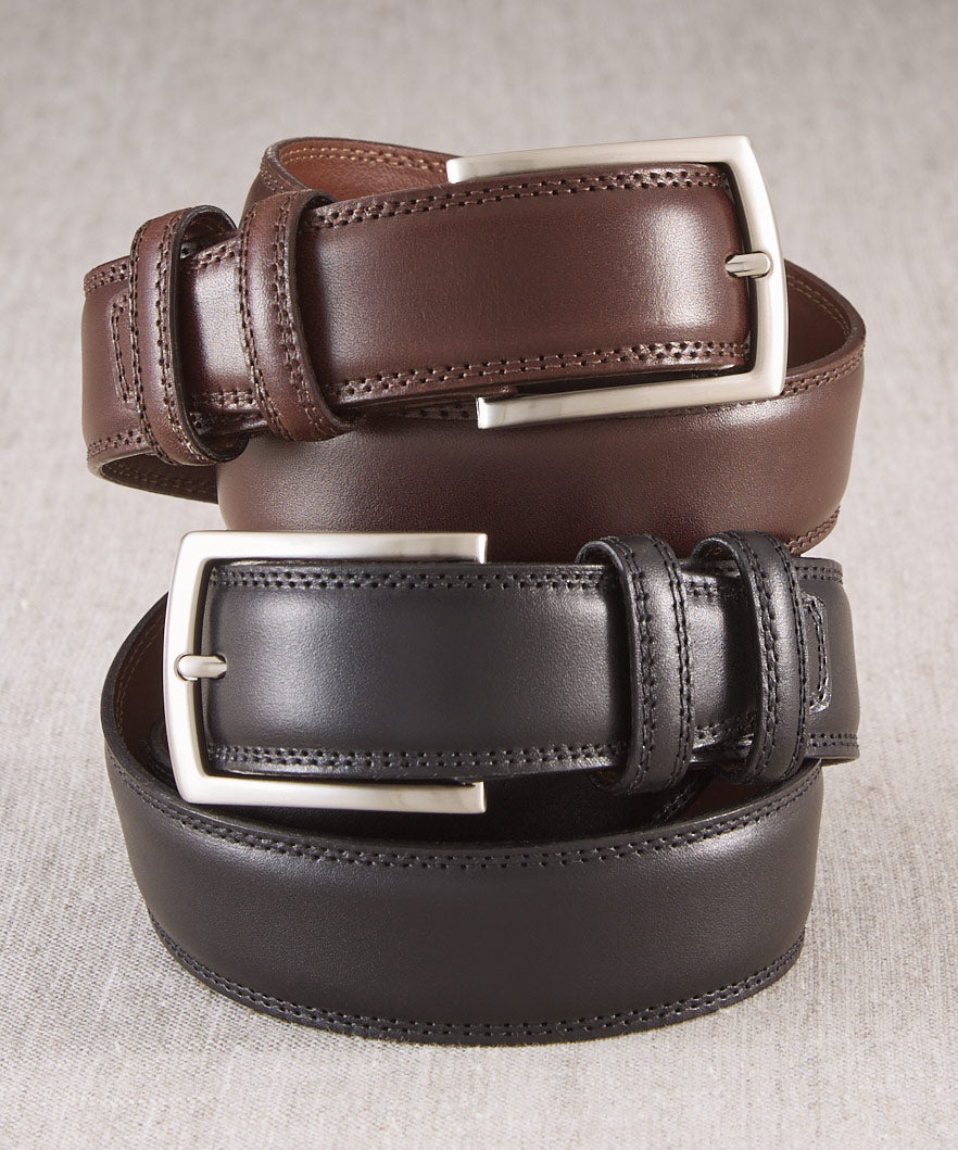 Italian Burnished Kipskin Belt, Men's Big & Tall