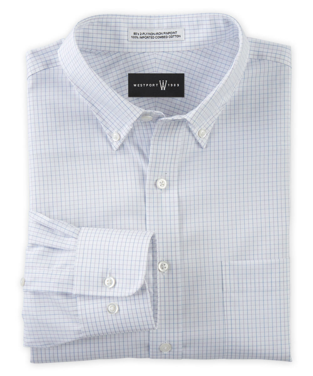 Westport 1989 Micro Tattersall Non-Iron Dress Shirt, Men's Big & Tall