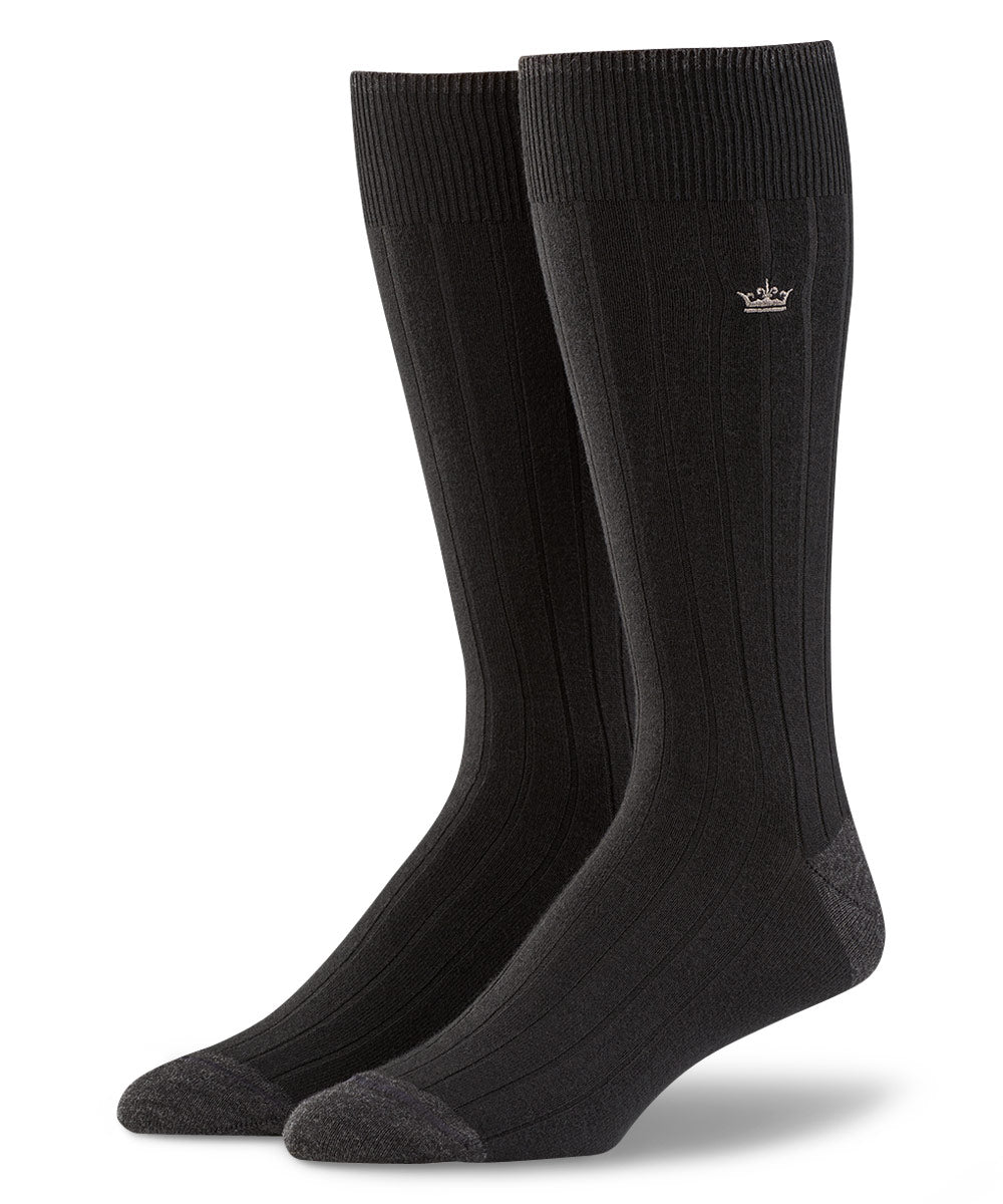 Peter Millar Solid Ribbed Cotton Socks, Men's Big & Tall