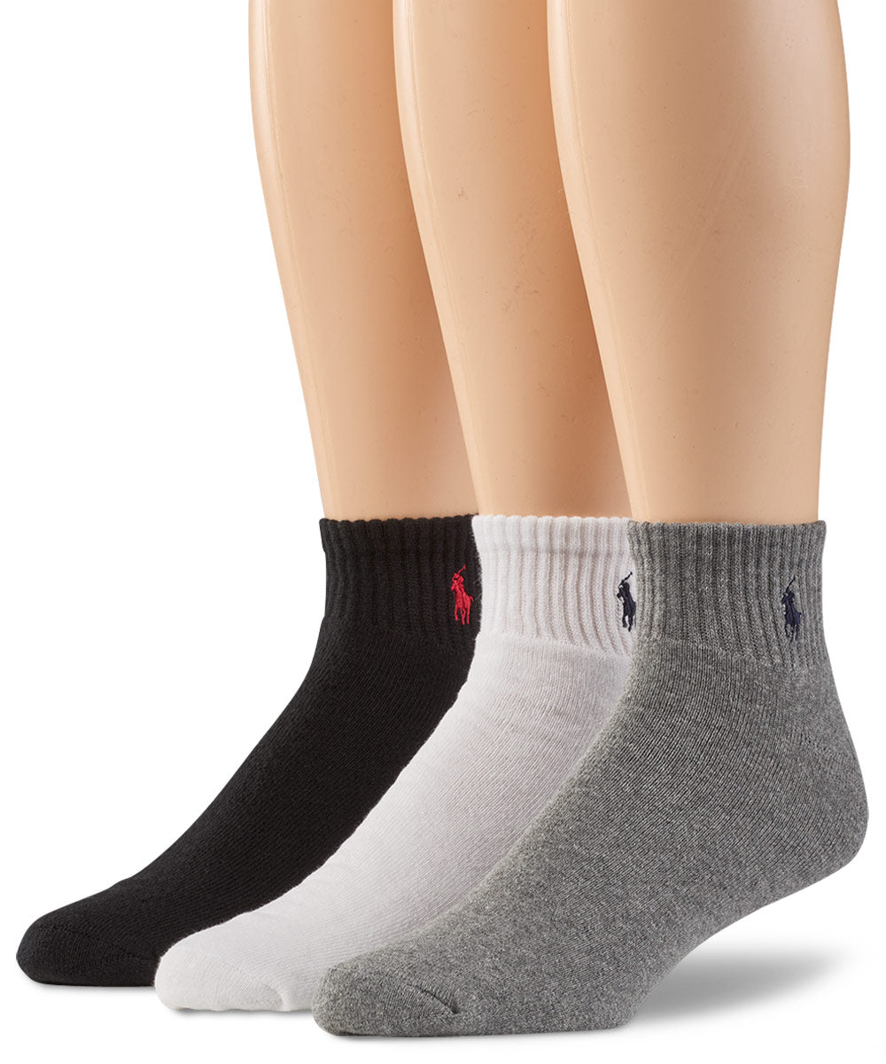 Polo Ralph Lauren Quarter Top Athletic Socks (3-Pack), Men's Big & Tall