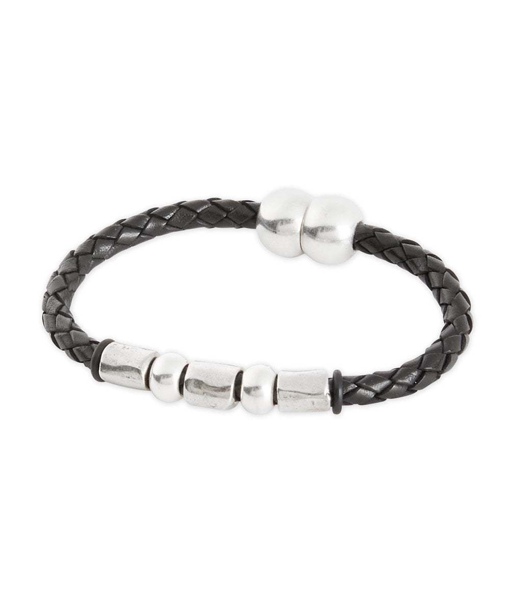 Torino Leather & Metal Bracelet, Men's Big & Tall