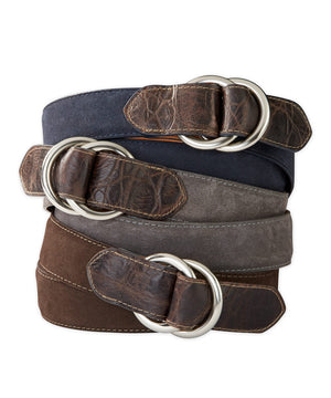 Westport Black Suede O-Ring Belt