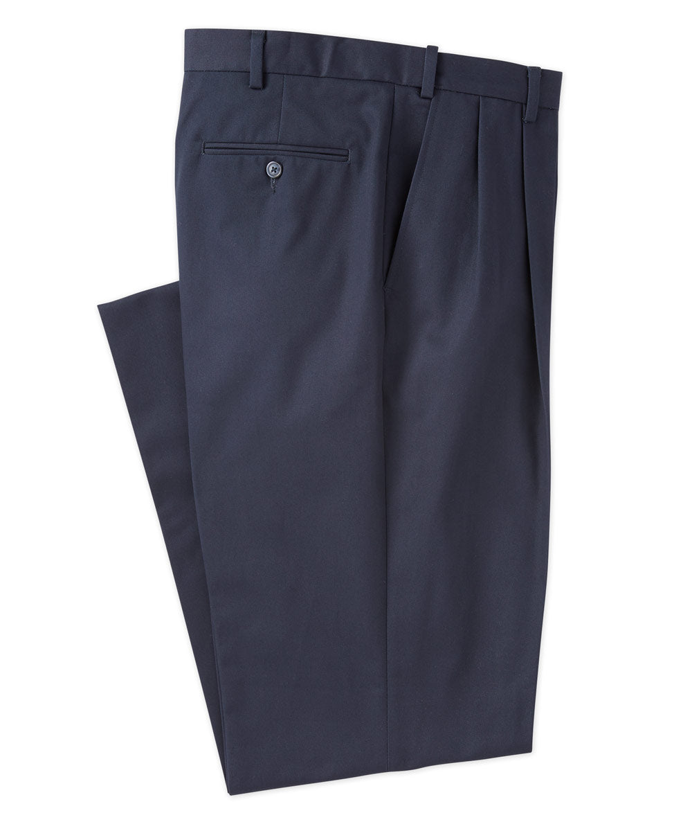 Westport 1989 Pleated Wrinkle-Free Twill Pants with Stretch Waistband, Men's Big & Tall