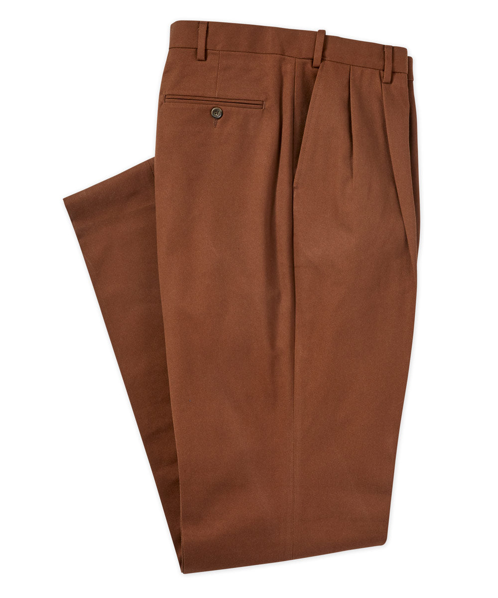 Westport 1989 Pleated Wrinkle-Free Twill Pants with Stretch Waistband, Men's Big & Tall