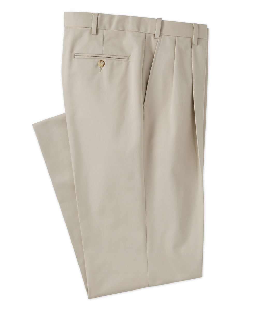 Westport 1989 Pleated Wrinkle-Free Twill Pants with Stretch Waistband, Men's Big & Tall